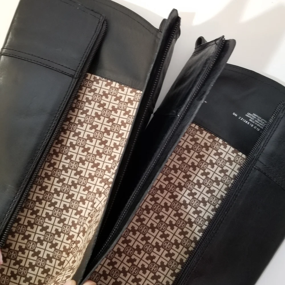 TORY BURCH Brita Tall Black Leather Riding Boots size 5.5